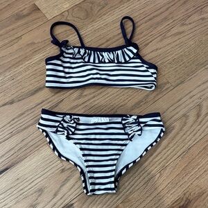 H&M Black and White Striped Kids Bikini